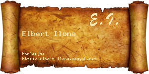 Elbert Ilona névjegykártya